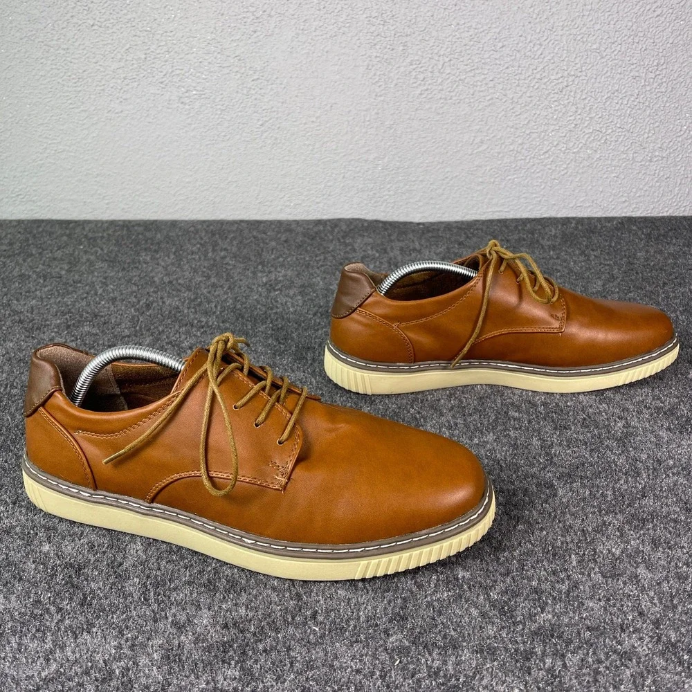 Deer Stags Oakland Mens 10.5M Tan Casual Oxford Shoes Faux Leather Comfort